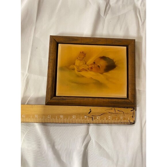 Vtg 1983 FRAMED ITALY TILE ART BY BESSIE PEASE GUTMANN 802# BABY - Picture 11 of 11